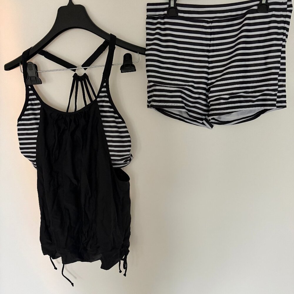 Holipick Womens Blouson Tankini Swimsuit - Modest Swimwear